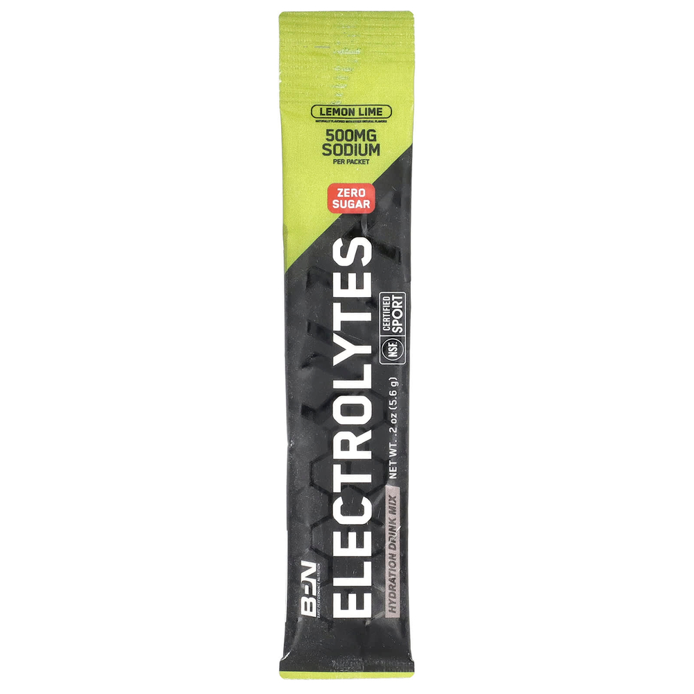 BPN, Electrolytes, смесь для гидратирующих напитков, лимон и лайм, 30 пакетиков по 5,6 г (0,2 унции)