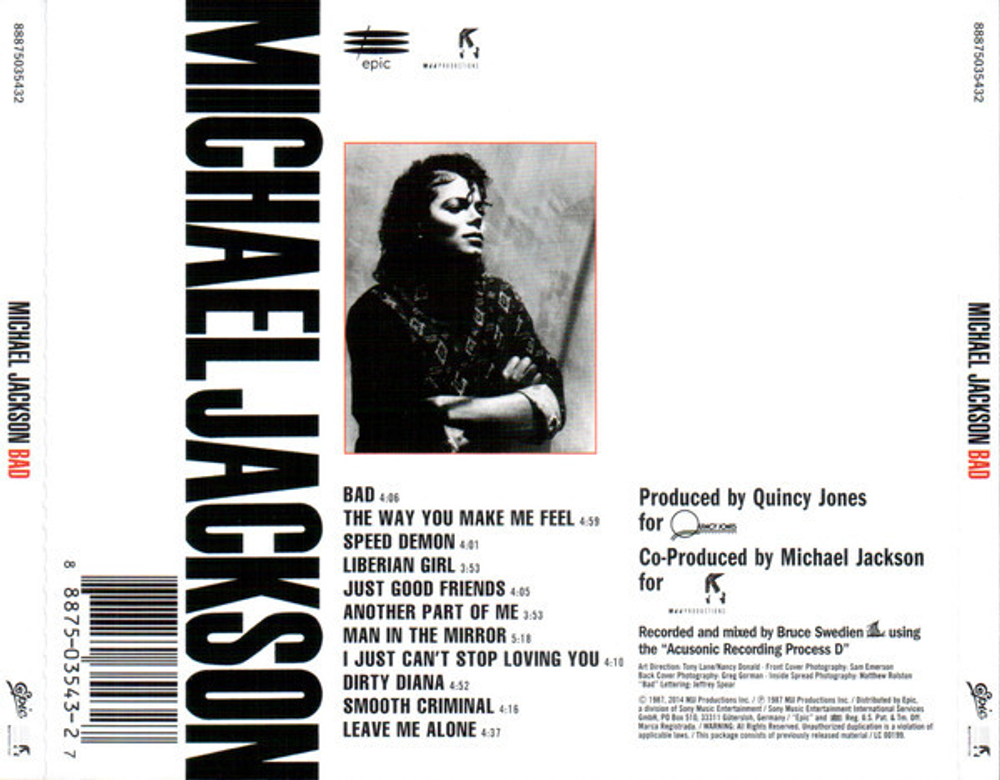 CD Michael Jackson - Bad (Европа 2015г.)
