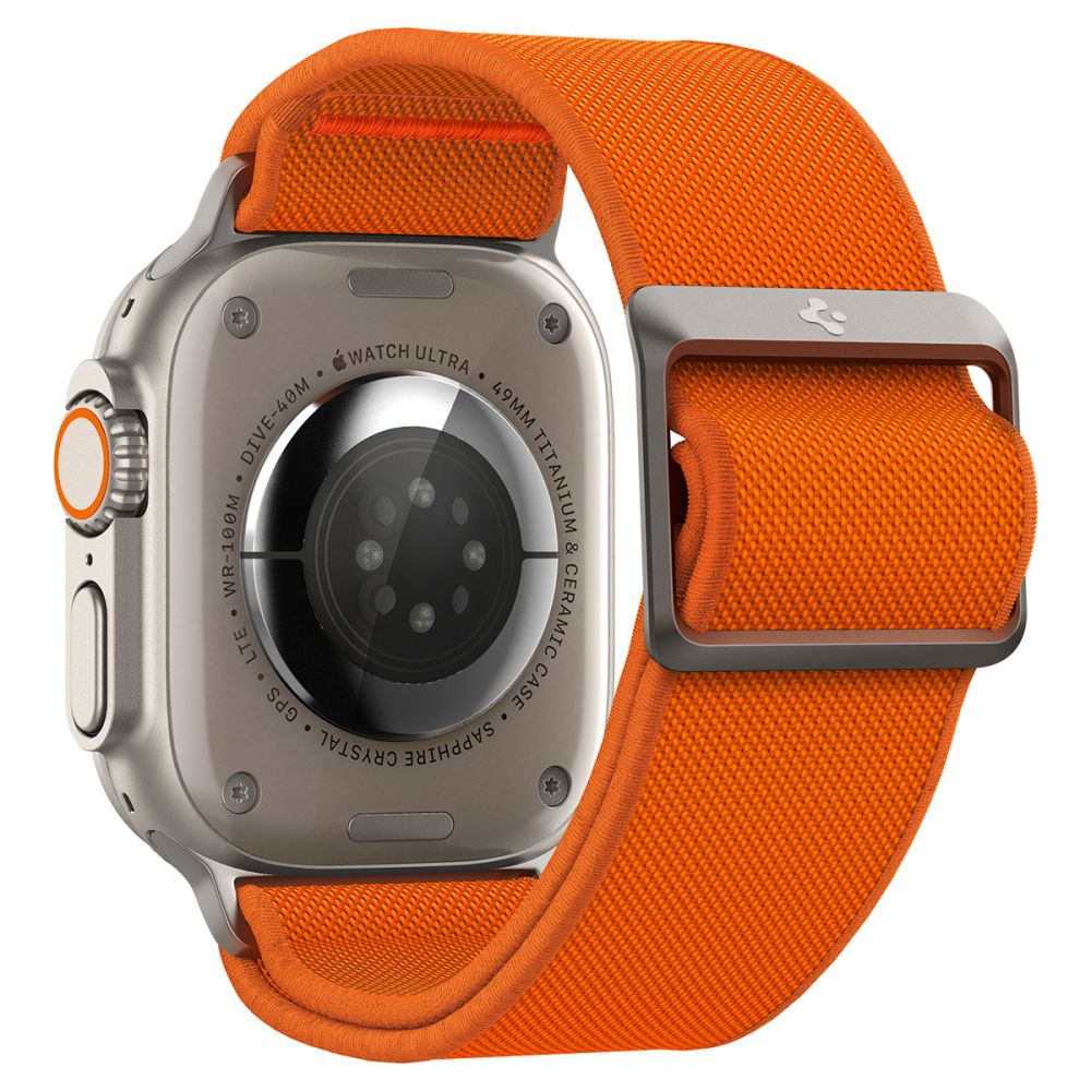 Ремешок Spigen FIT LITE ULTRA APPLE WATCH 4 / 5 / 6 / 7 / 8 / SE / ULTRA (42 / 44 / 45 / 49 MM) ORANGE (оцинкованная пряжка; материал из высококачественного нейлона; ультралегкий ремешок)