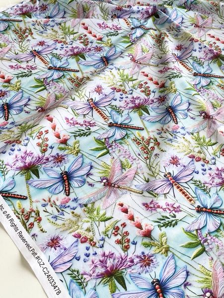 РАДУЖНЫЕ СТРЕКОЗЫ, 100% хлопок Handmade Fabrics 4