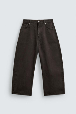 ZARA ДЖИНСЫ WIDE FIT, КОРИЧНЕВЫЙ
