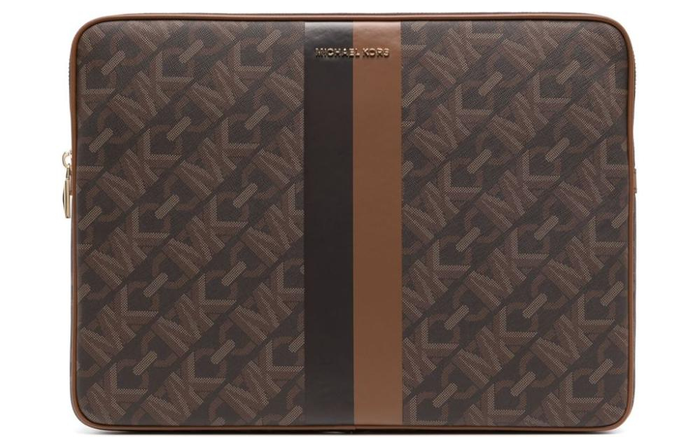 MICHAEL KORS Jet Set Cow Leather Laptop Bag Women"s Umber