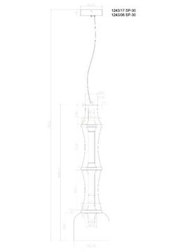 Подвесной светильник 30W 3000K 1243/17 SP-30 янтарный Volturn Divinare