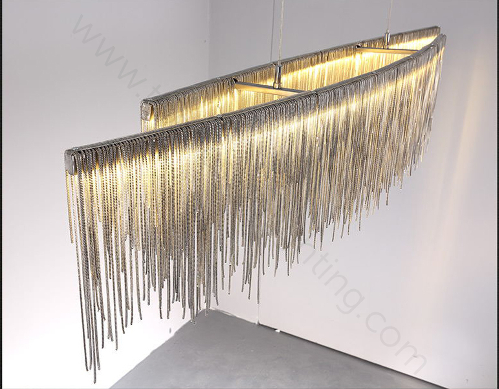 Pendant design lamp Waterfall  L150 (Silver)