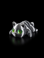 Мини котёнок игрушка антистресс, 10 см., 3D печать, светлый металлик