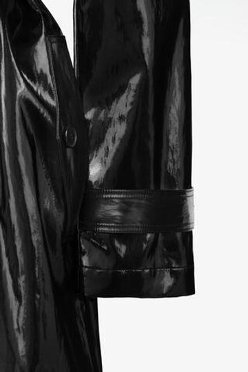 ZARA X JOHN GALLIANO ТРЕНЧ С КОНТРАСТНЫМ ВОРОТНИКОМ, ЧЕРНЫЙ