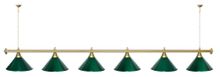 Лампа STARTBILLIARDS 6 пл. (плафоны антик медь,штанга золотая,фурнитура золото)