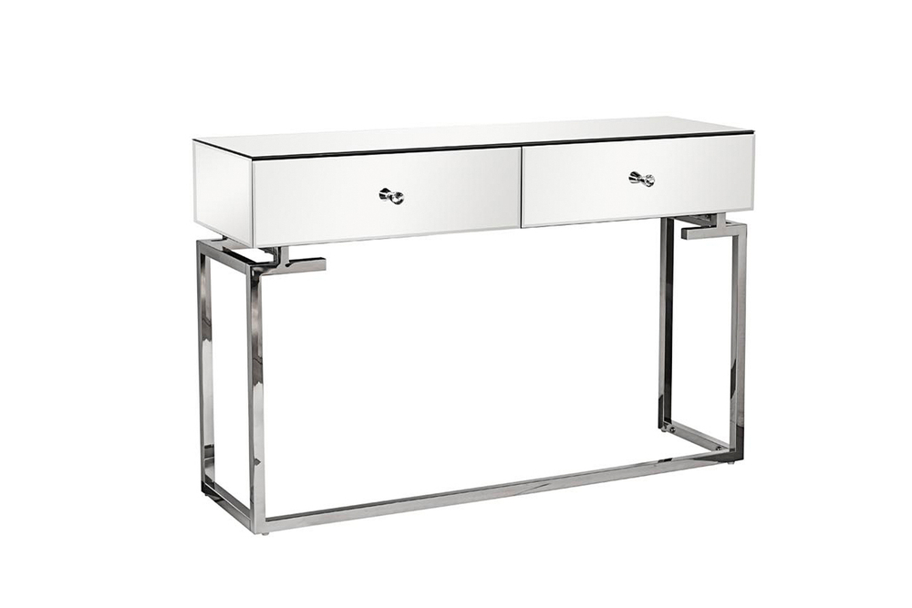 Консоль с ящиками в приxожую 77x35x120см Garda Decor зеркальный фасад