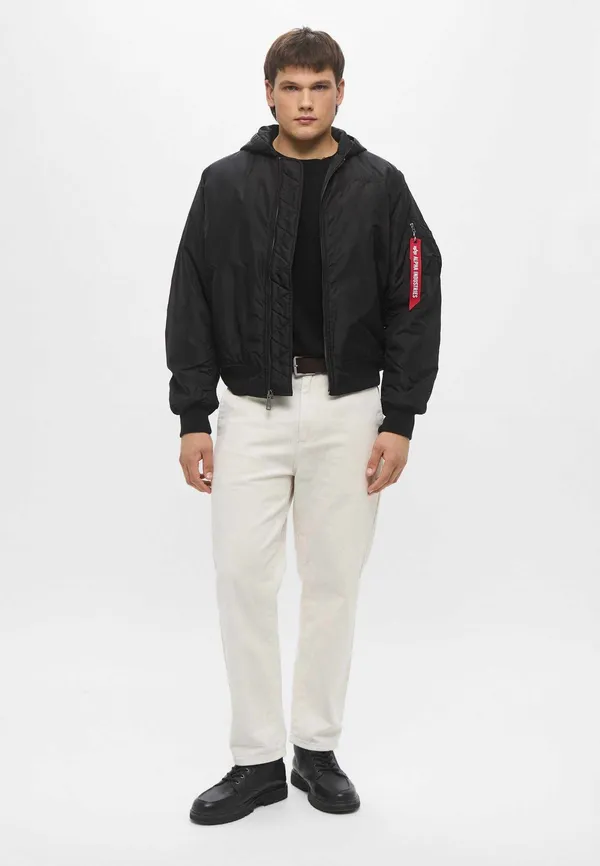 Куртка утепленная мужская ALPHA INDUSTRIES MA-1 HOODED RELAXED FIT FLIGHT JACKET (OXFORD LOGO)