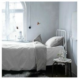 Комплект постельного белья IKEA BLAVINDA (БЛОВИНДА), Односпальный, Серый, 150x200, 50x80 см