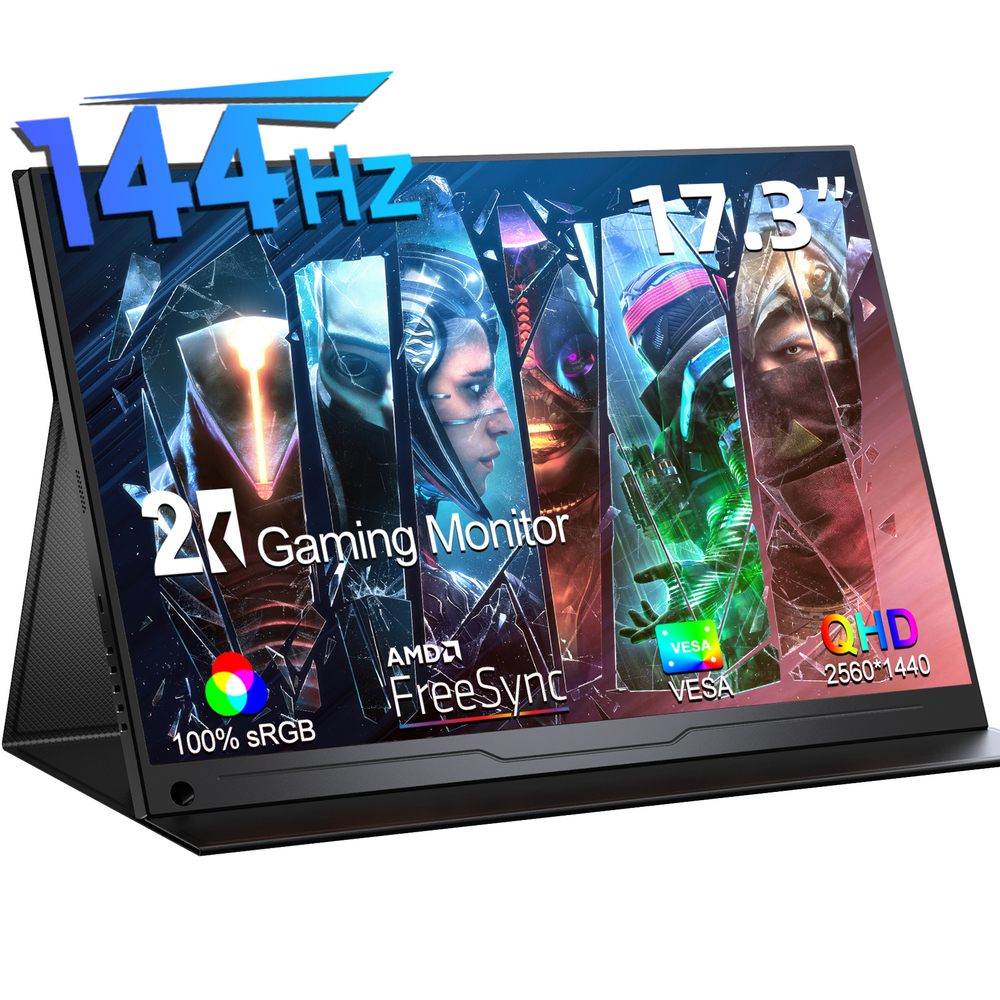 17.3" Портативный монитор с магнитным чехлом Ugame J7 2K IPS 2560х1440, 144 Гц