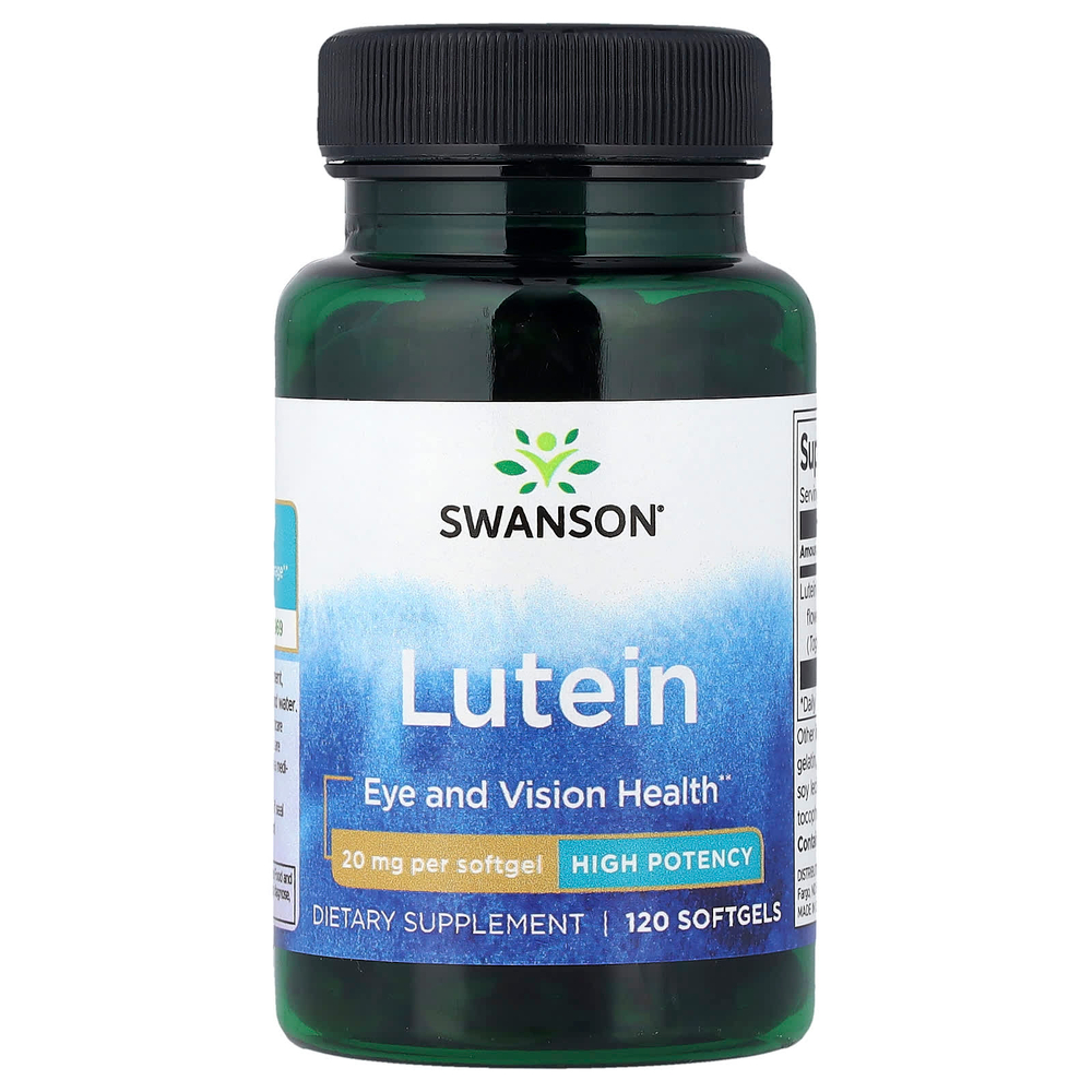 Swanson Vitamins, Лютеин, высокая эффективность, 20 мг, 120 мягких таблеток