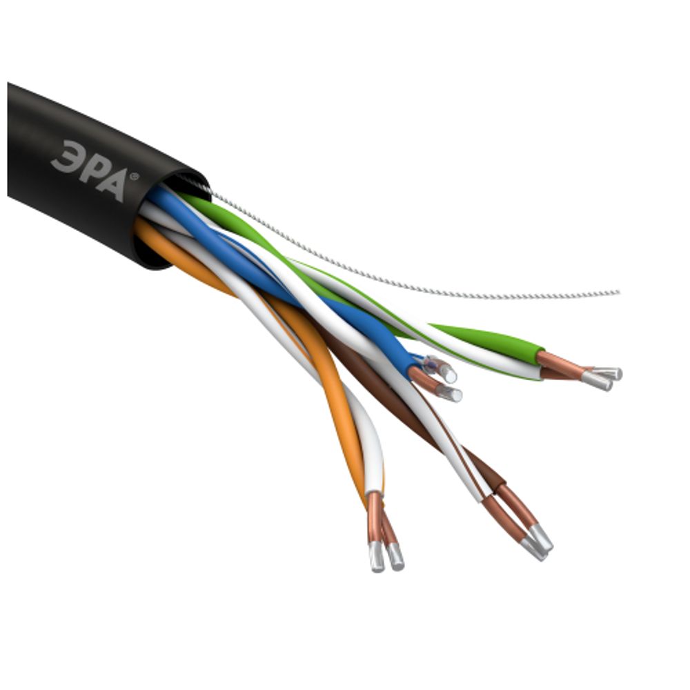 Кабель витая пара ЭРА SIMPLE U/UTP 4x2x24AWG Cat5e CCA PE OUTDOOR 305м | Электротовары