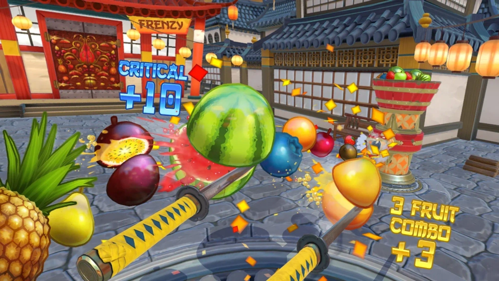 Fruit Ninja (гарнитура PS VR обязательна) (диск для PS4, полностью на английском языке)