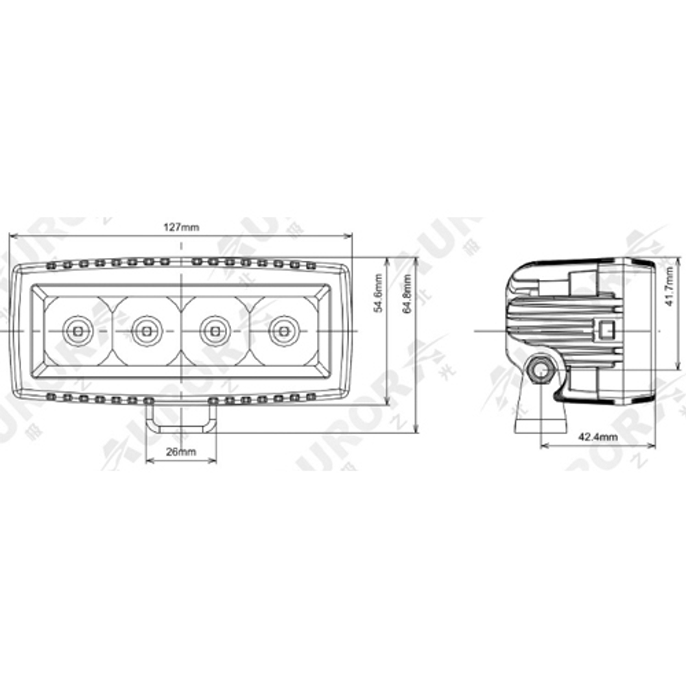 Фара Aurora ближнего белого света ALO-L-4-E7T