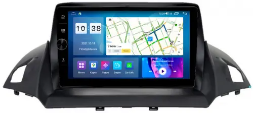 Магнитола для Ford Kuga 2011-2019 (рамка с зазорами) - Parafar PF362LHDAV на Android 12, Быстрая, CarPlay, 4G SIM-слот