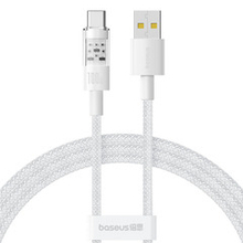 USB-A - USB-C Кабель Baseus Gem Charging+Data 100W 1-2m - Moon White