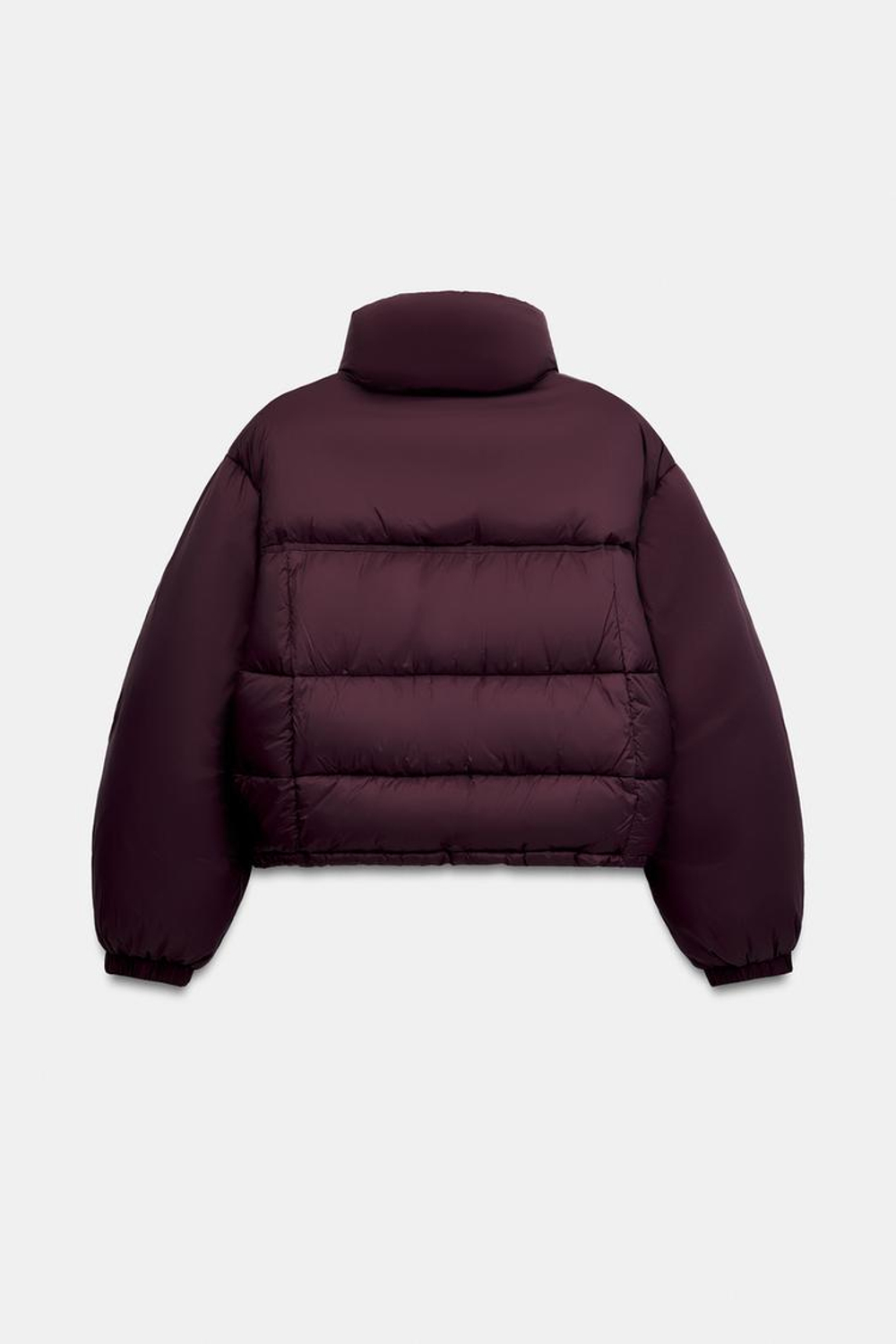 ZARA СТЕГАНЫЙ АНОРАК WATER REPELLENT WINDPROOF, БАКЛАЖАННЫЙ