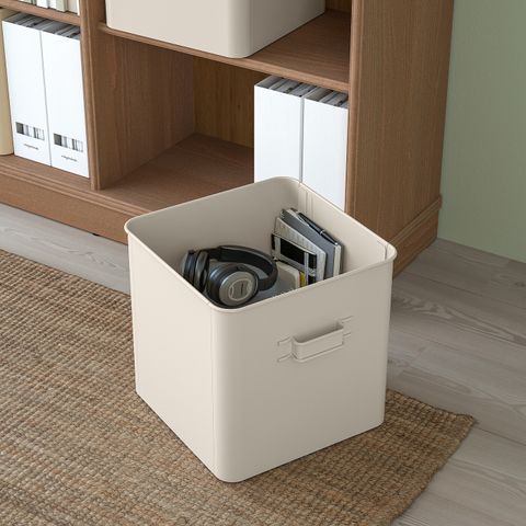 Ящик для хранения IKEA PLOGFARA (ПЛОГФАРА), Светло-бежевый, 35х33 см