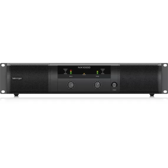 BEHRINGER NX1000 - усилитель мощности, 2х160 Вт/8 Ом, 2х300 Вт/4 Ом, 500 Вт/2 Ом, бридж:1000 Вт/4 Ом