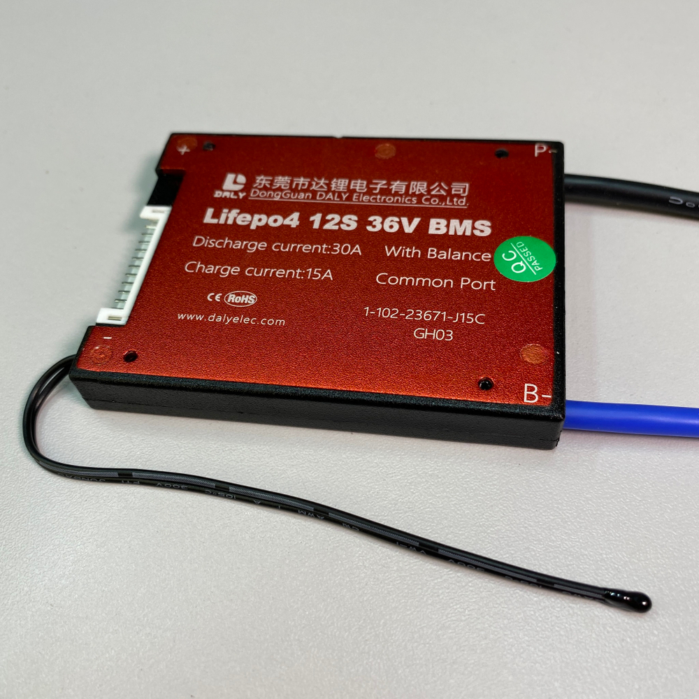 Плата LiFePo4 BMS daly 12s36v 30A с термодатчиком