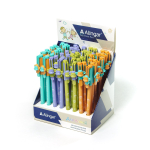 Ручка шариковая Alingar "Вaby-pen Обезьянка", 0,7 мм, синяя, автоматическая, фигурный клип, круглый, цветной, пластиковый корпус, карт.уп