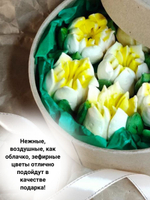 Зефирные тюльпаны и пионы на 1 сентября, со вкусом манго с пониженным содержанием сахара, зефирный букет ручной работы в подарок женщине, маме, коллеге