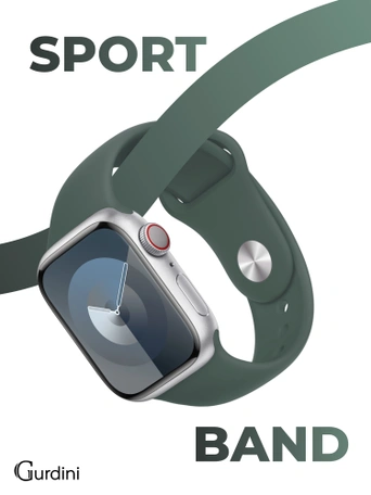Ремешок Gurdini Sport Band (силиконовый) Apple Watch 42mm/44mm (S/M-M/L) Pine Green