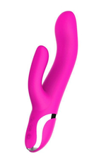 Розовый вибратор-кролик NAGHI NO.43 RECHARGEABLE DUO VIBRATOR - 23 см. (Цвет: розовый)