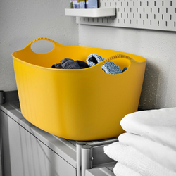IKEA TORKIS (ИКЕА ТОРКИС) - Корзина для белья Flexi внутри/снаружи, желтая, 35 л