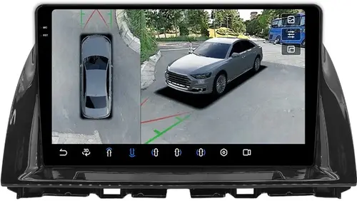 Магнитола для Mazda CX-5 2011-2017 (рамка 10) - FarCar BX2007M-360 монитор 10.36" 2K QLED на Android 13, Быстрая, CarPlay, 4G SIM-слот, 4 камеры в комплекте