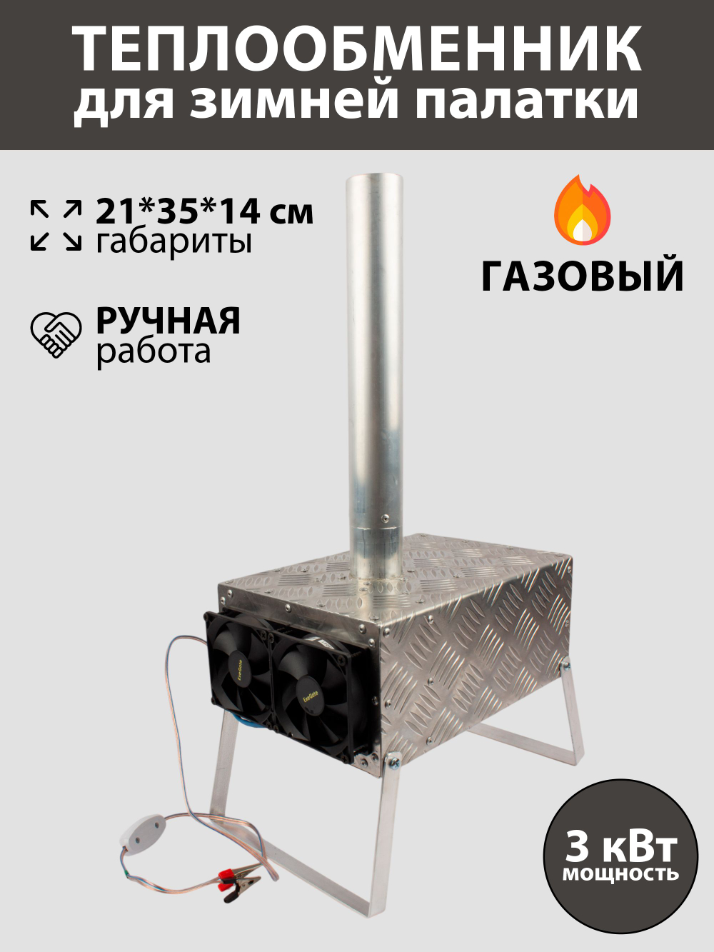 Теплообменник для зимней палатки, ручная работа