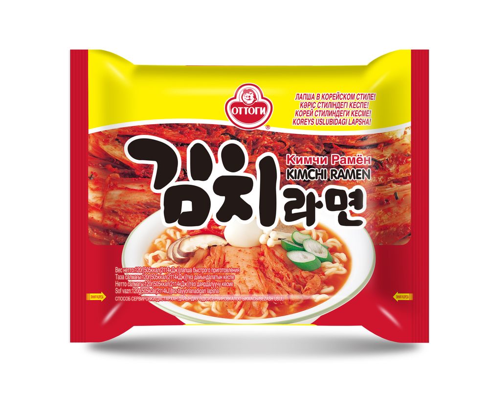 Лапша со вкусом кимчи Кимчи рамён Kimchi ramen, 120 г