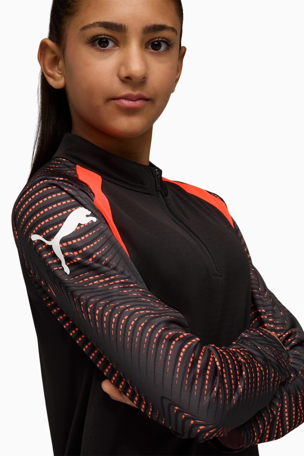 Кофта Puma individualFINAL 1/4 Zip Top Junior - черный