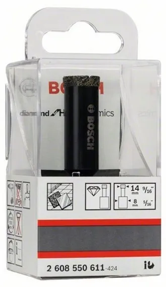 Алмазное сверло по керамограниту Bosch 14х35 мм - Diamond for Hard Ceramics 2608550611