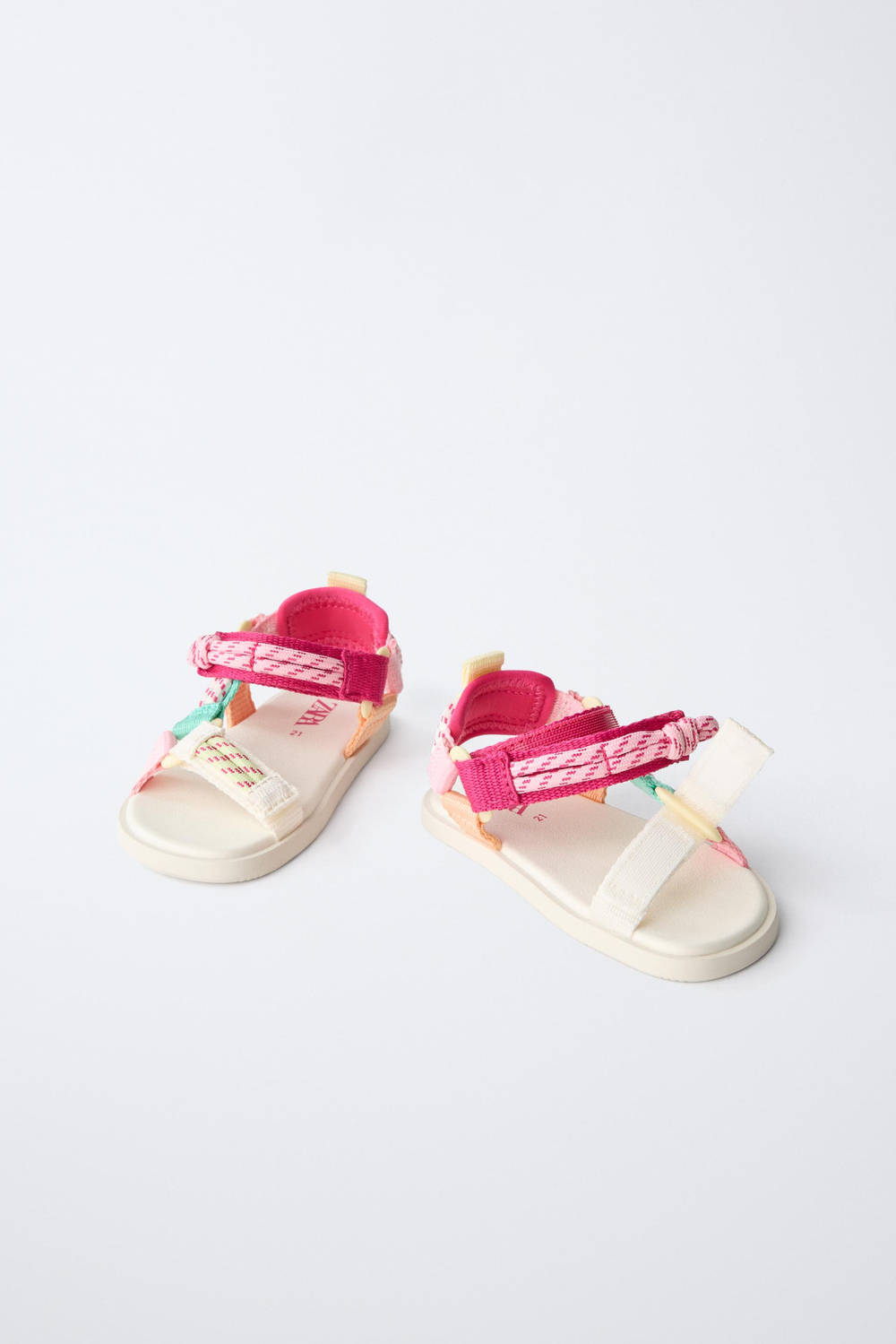 ZARA ТЕХНИЧЕСКИЕ МНОГОЦВЕТНЫЕ САНДАЛИИ BAREFOOT, РОЗОВЫЙ