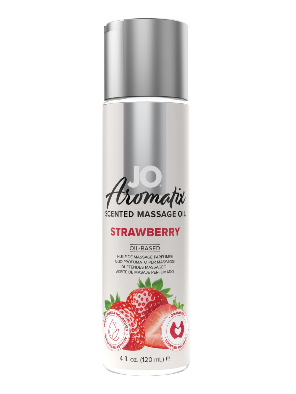 Массажное масло для поцелуев с феромонами JO Strawberry 120 мл