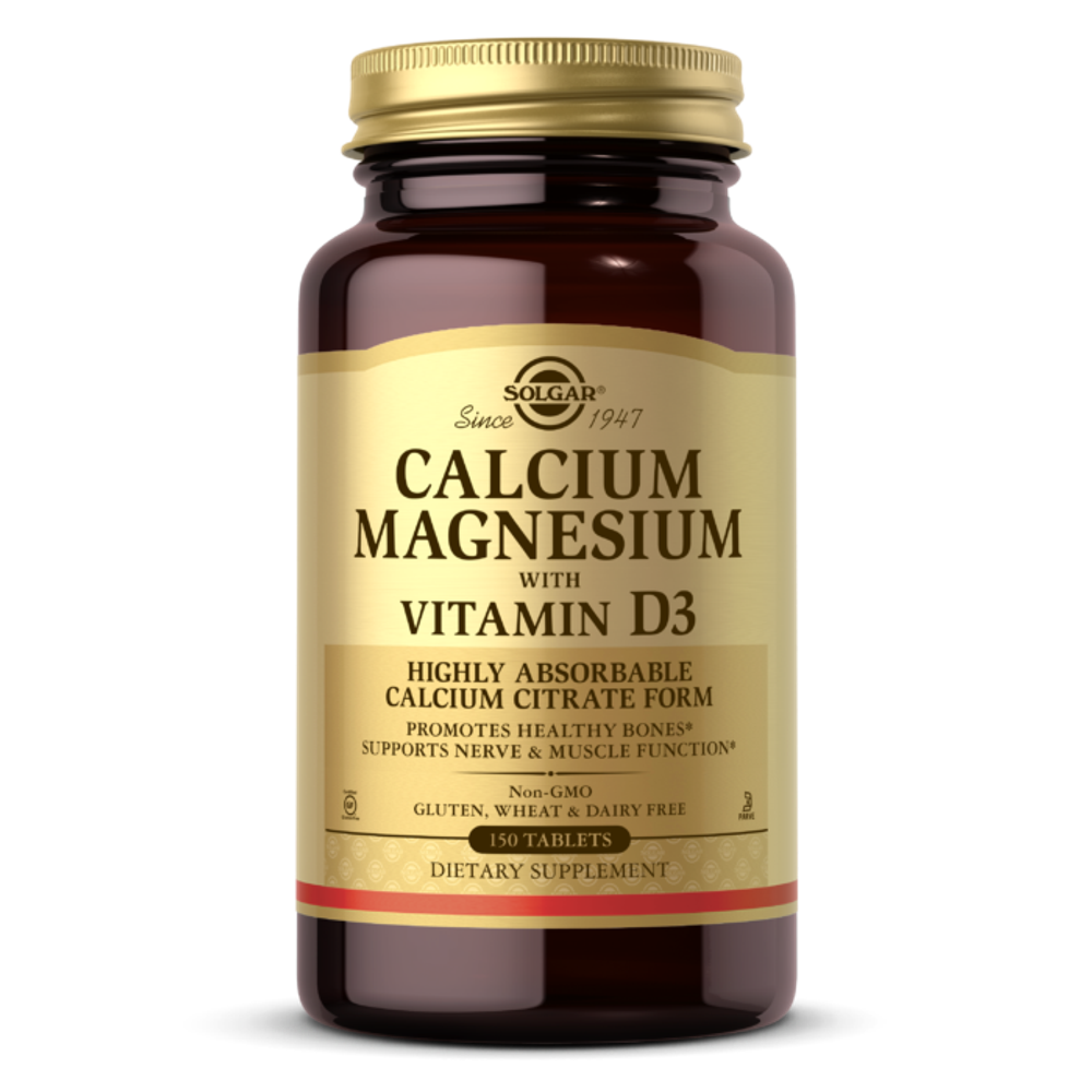 Solgar, Calcium Magnesium Plus D3, 150 Tablets | Kalsiy-magniy + D3 vitamini, 150 tabletka
