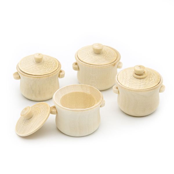 Заготовка из дерева Кастрюля мини, h3,3х3,7х3,5см, 4 шт