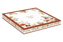 Блюдо 30х28см Easy Life Autumn Breeze Гриб белое с коричневым кантом