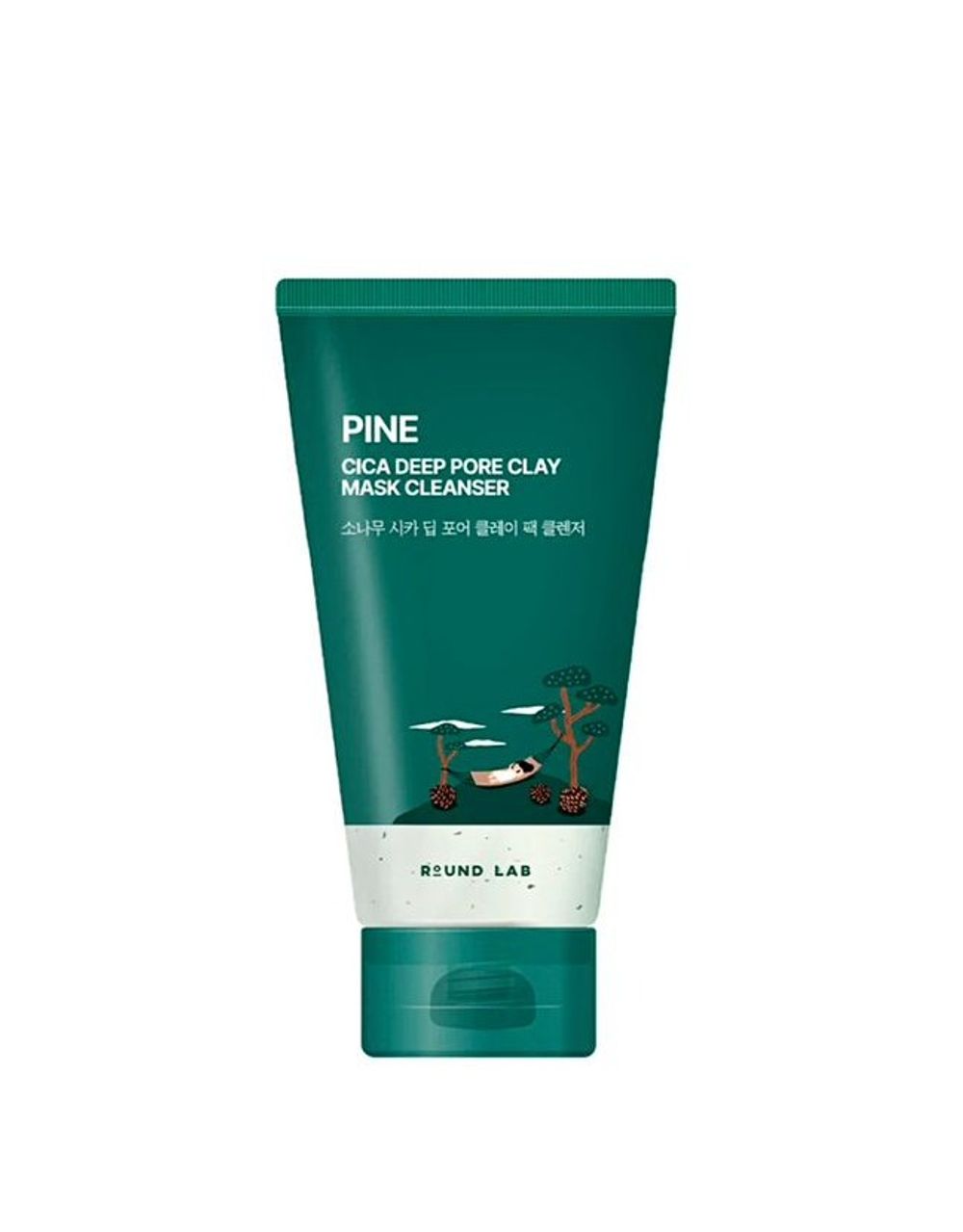 Очищающая маска-пенка с глиной и экстрактом сосны Round lab Pine Cica Deep Pore Clay Mask Cleanser 150 мл
