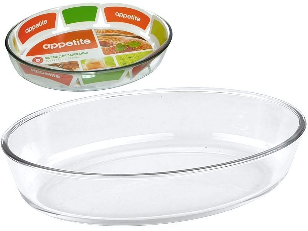 Форма жаропрочная 3,2л овальная 35*24*6см тм Appetite