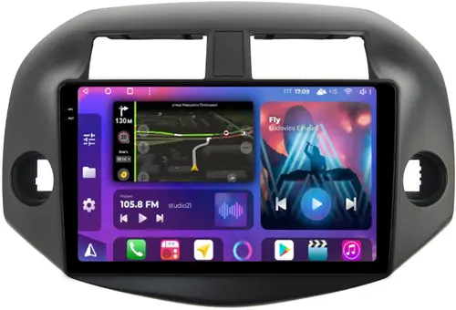 Магнитола для Toyota RAV4 30 2005-2012, Vanguard - FarCar S500-TS10 монитор 10.36" QLED на Android 14, Быстрая, CarPlay, 4G SIM-слот