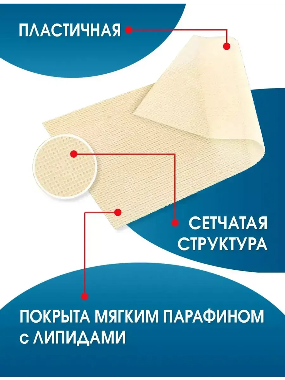 Повязка сетчатая ПолиТюль 7,5х7,5 см. Набор из 5 штук