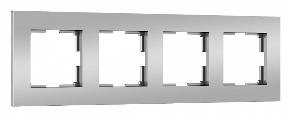 Рамка на 4 поста Werkel Slab (серебро софт) W0042965