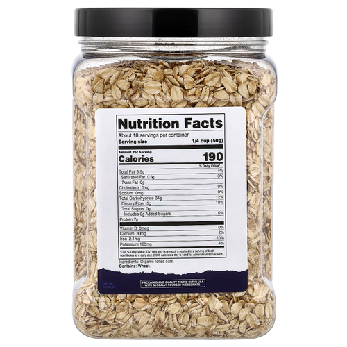 Nutricost, Pantry, органические овсяные хлопья, 907 г (32,4 унции)