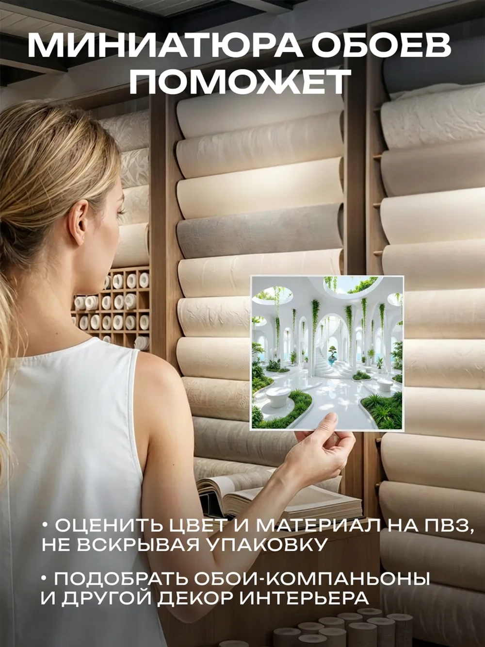 Фотообои 3D арки зелень море для зала