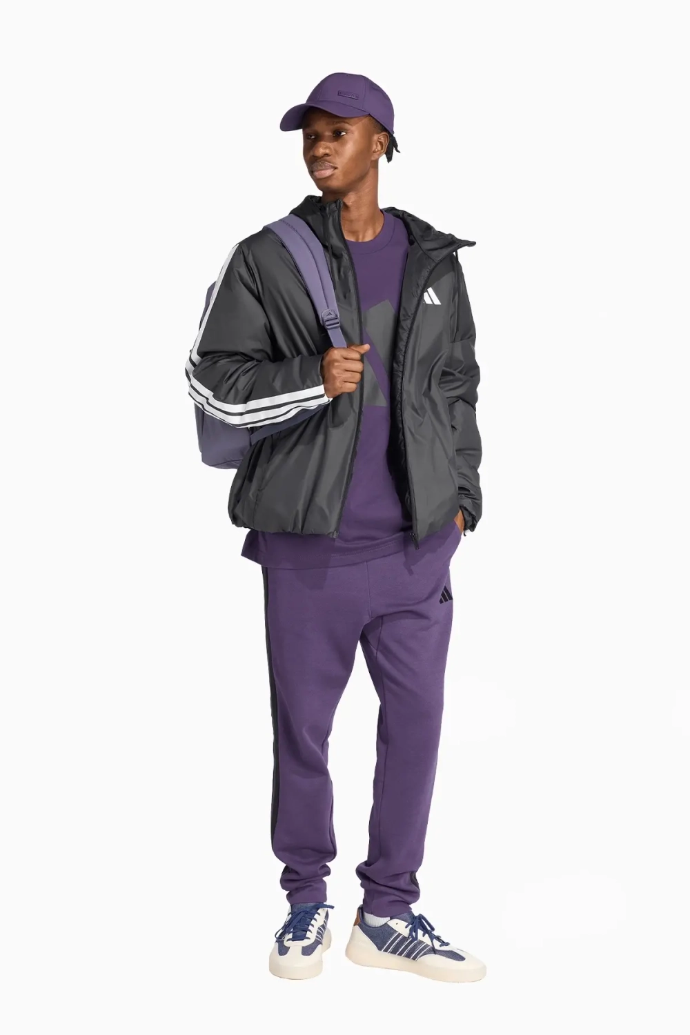 Штаны adidas Essentials 3-Stripes Fleece - фиолетовый