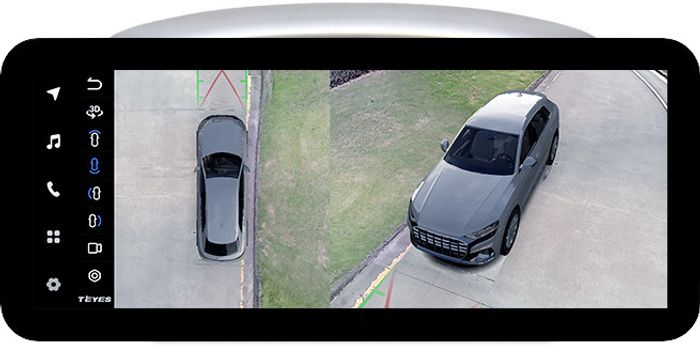 Магнитола для Hyundai Verna 2006-2010 (рамка серебро) - Teyes LUX ONE 360 монитор 12.3" 2K QLED на Android 10, Быстрая, CarPlay, 4G SIM-слот, 4 камеры в комплекте