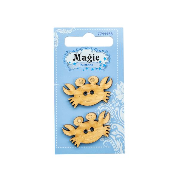 Украшения декоративные: пуговицы Краб, 2 шт, Magic Buttons LW816-V45